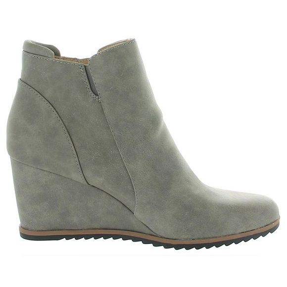 SOUL Naturalizer Womens Haley Gray Almond Toe Ankle Wedge Boots Shoes NWOB - Picture 2 of 4